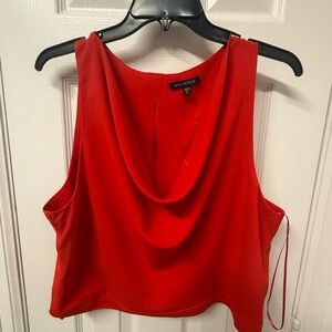 Skies Are Blue Vibrant Red Drape Blouse